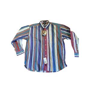 NWT Vintage Dockers by Levi’s Men’s Long Sleeve Shirt – Multi-Stripe – Size XL –